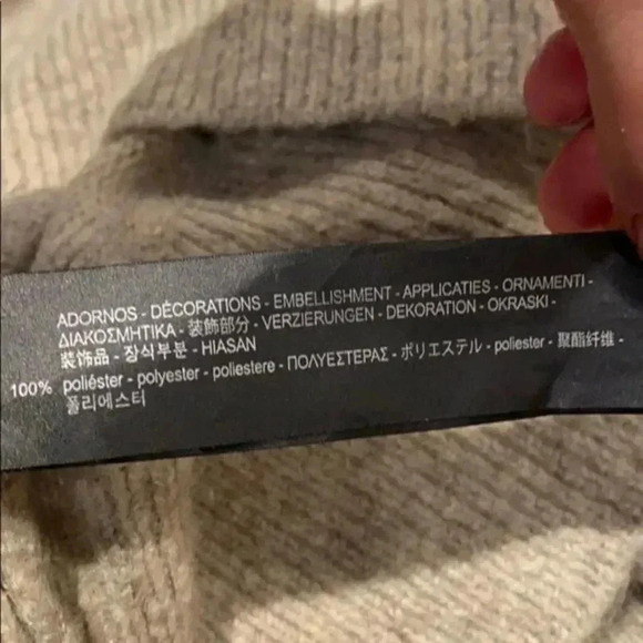 Zara Black Lace Trim Oversized V.neck sweater - Picture 11 of 13